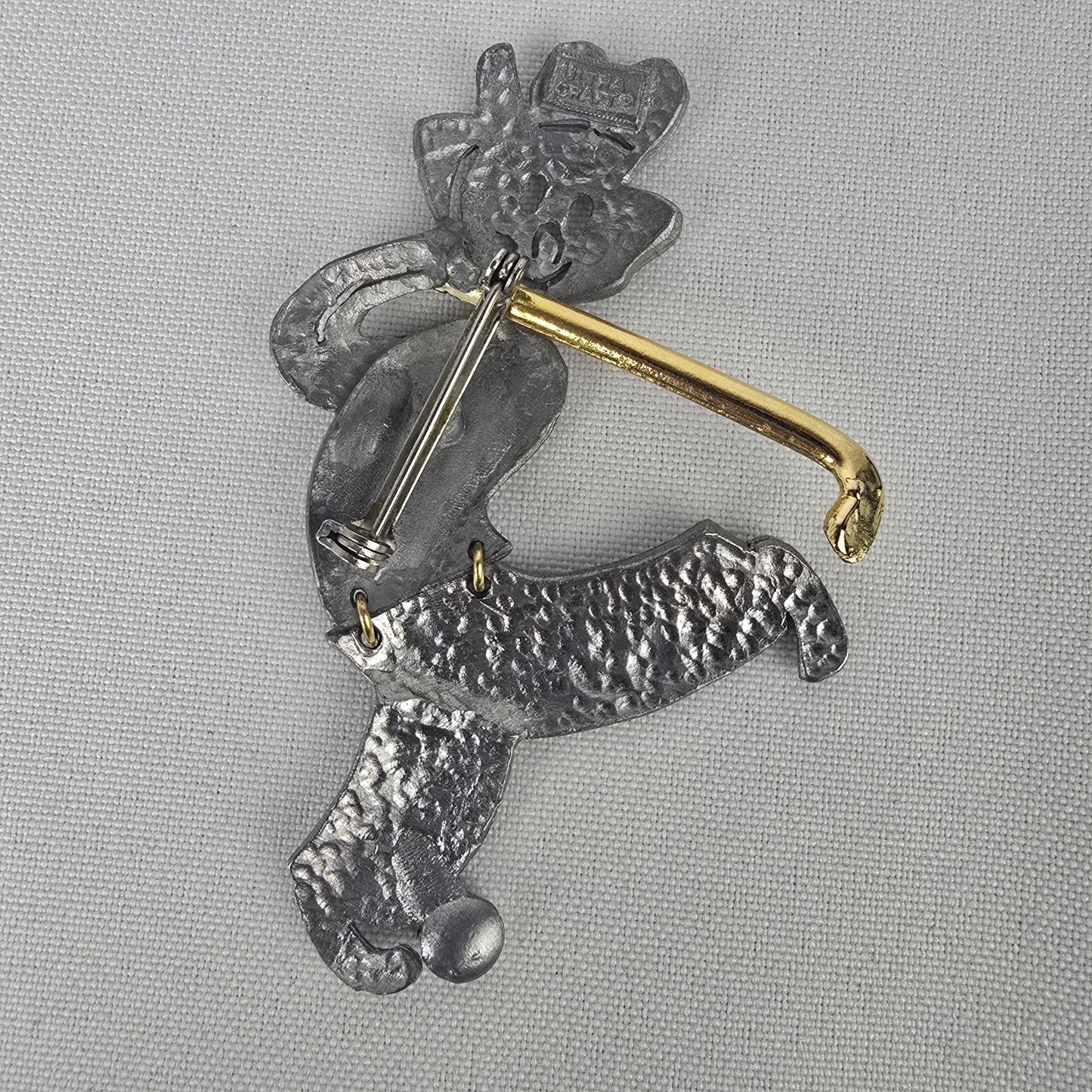 Vintage Silver Articulated Golf Brooch