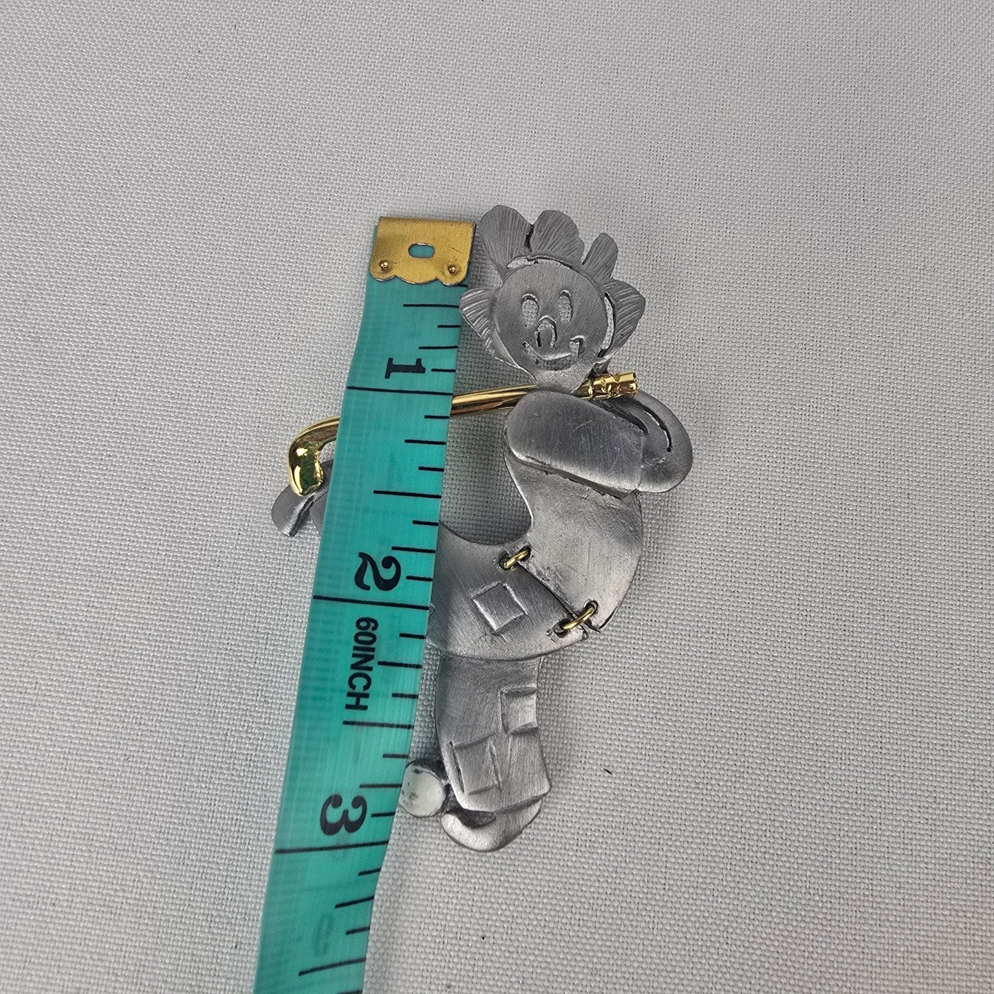Vintage Silver Articulated Golf Brooch