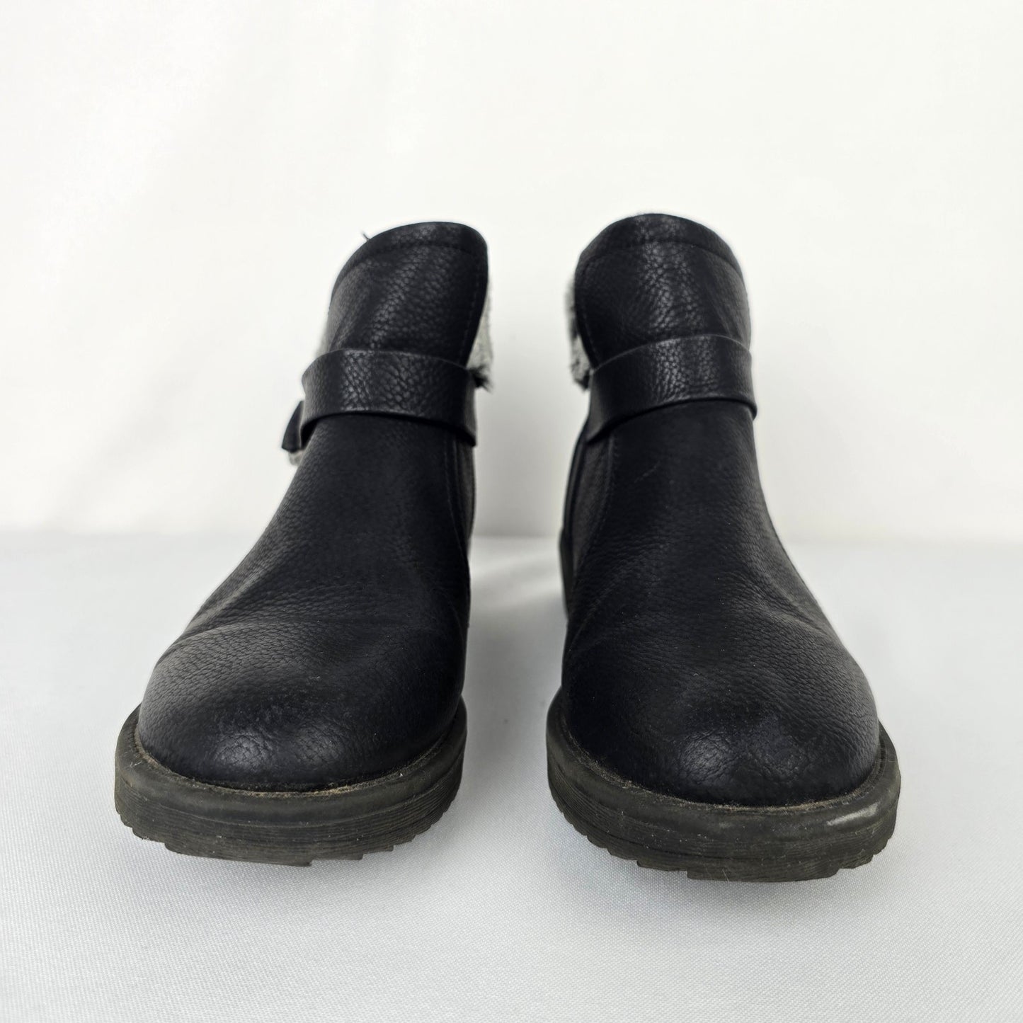 Blowfish Black Faux Fur Lined Ankle Boots Size 5