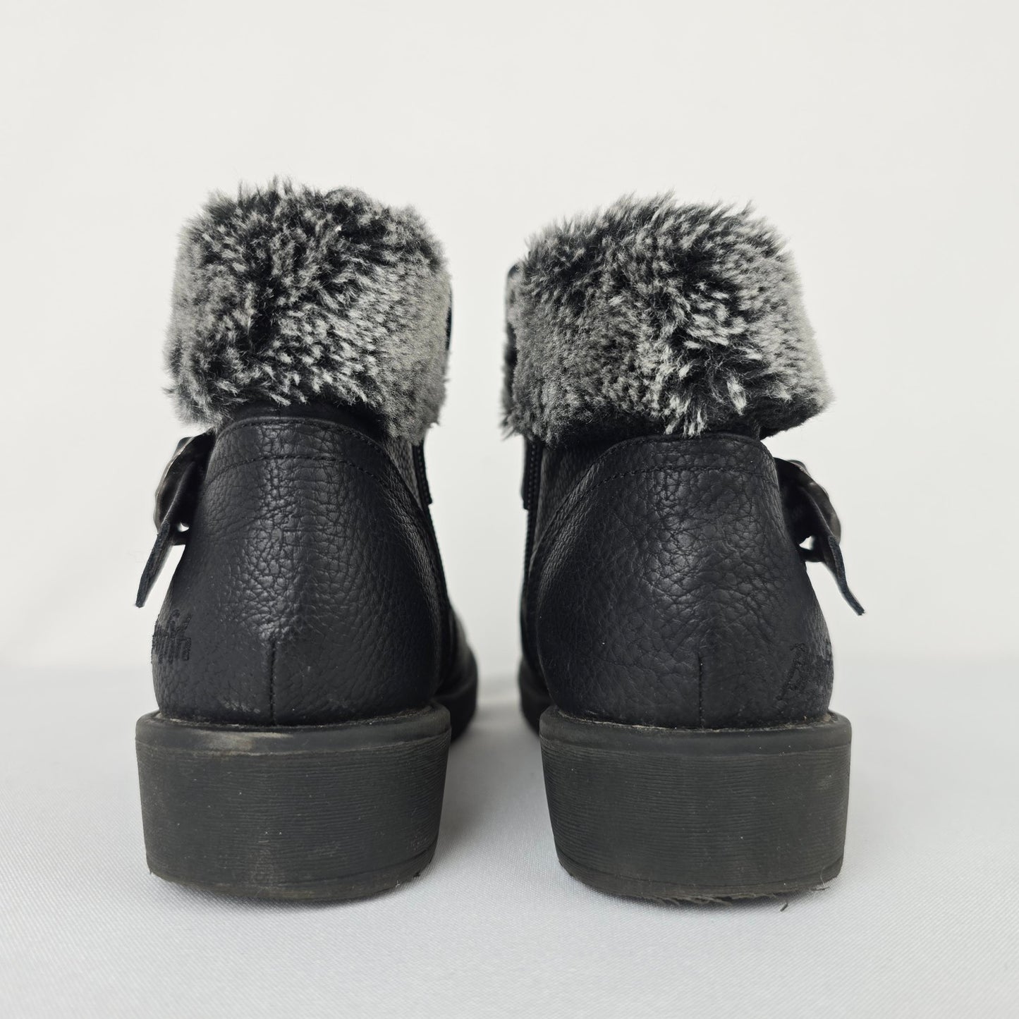 Blowfish Black Faux Fur Lined Ankle Boots Size 5