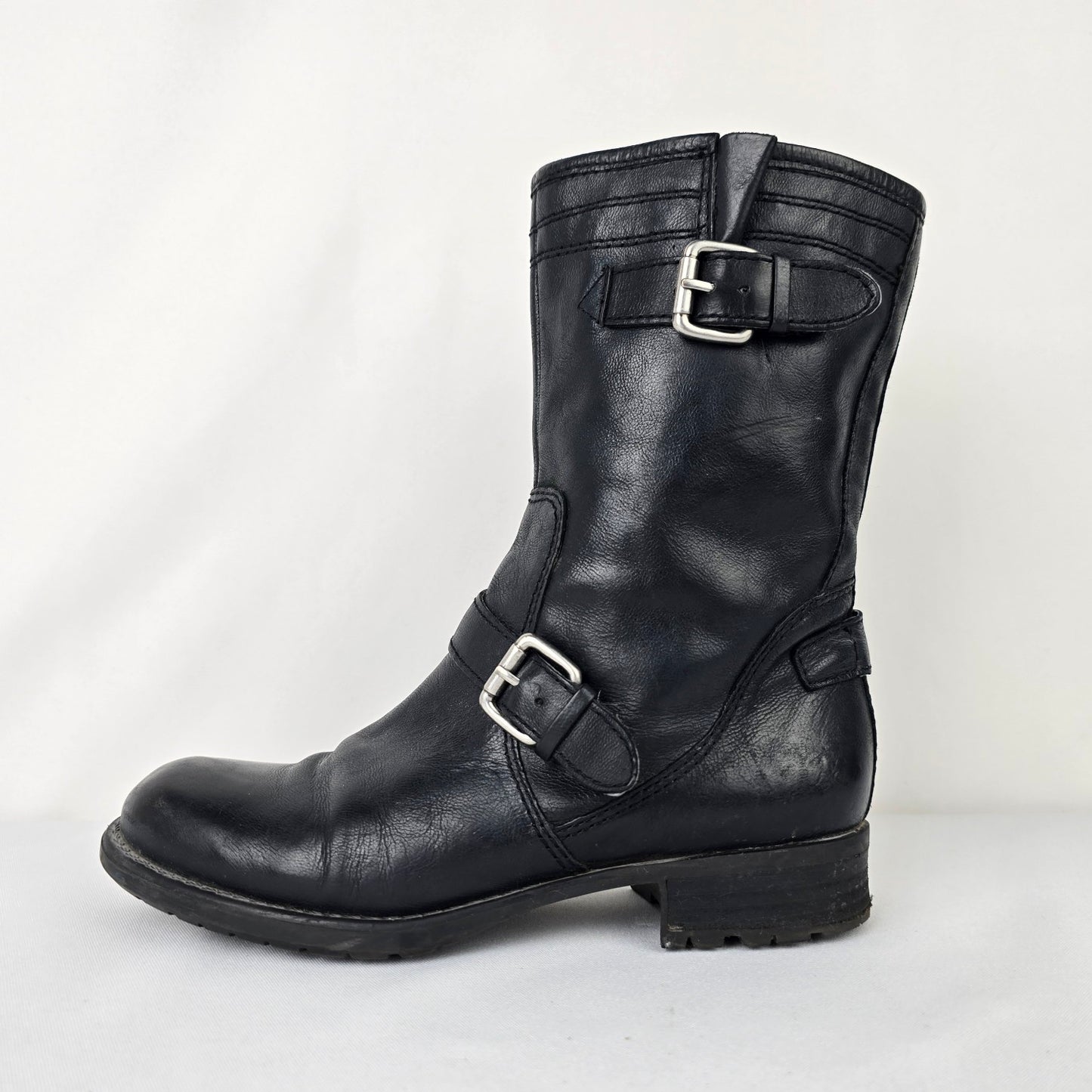 Franco Sarto Black Leather Ankle Boots Size 6.5