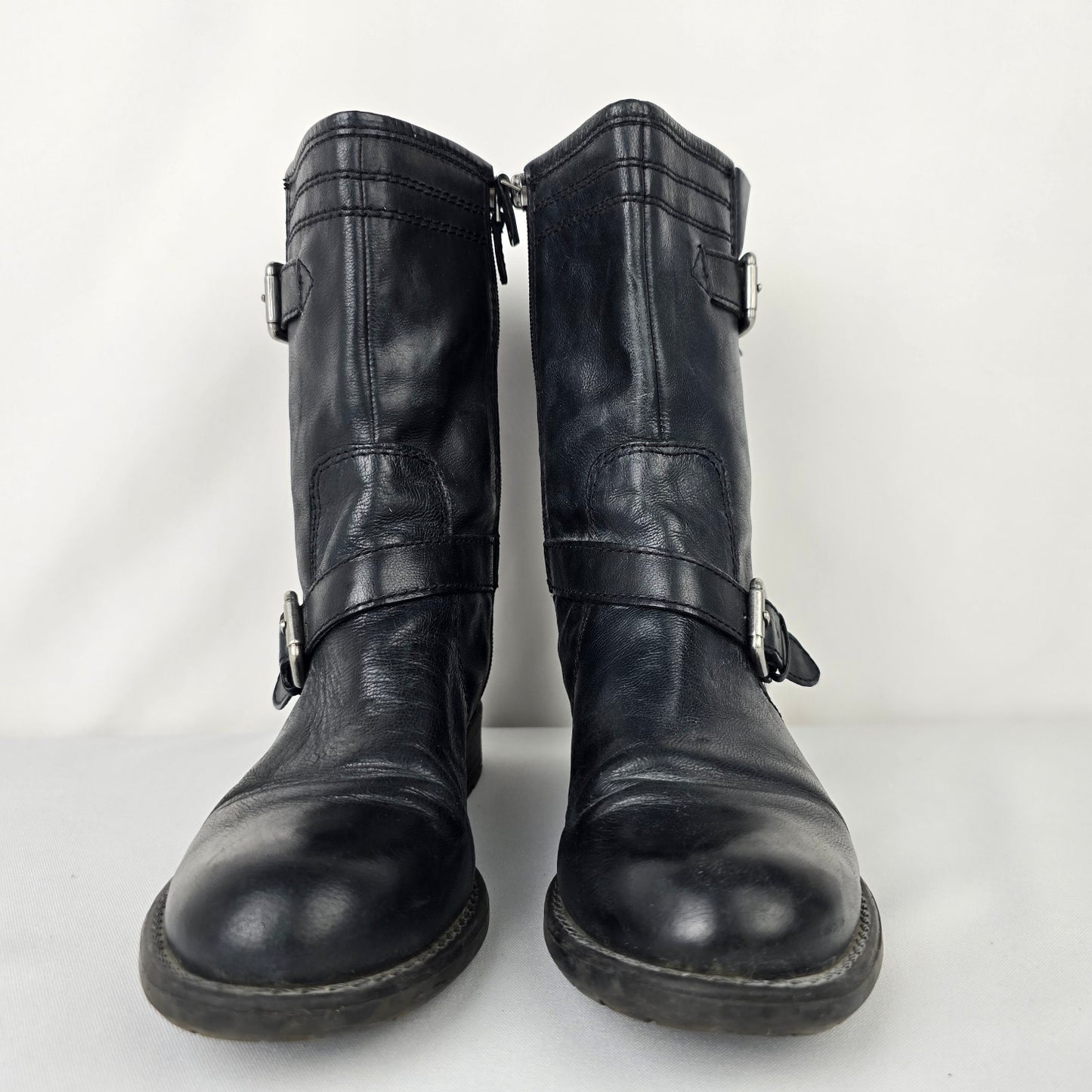 Franco Sarto Black Leather Ankle Boots Size 6.5