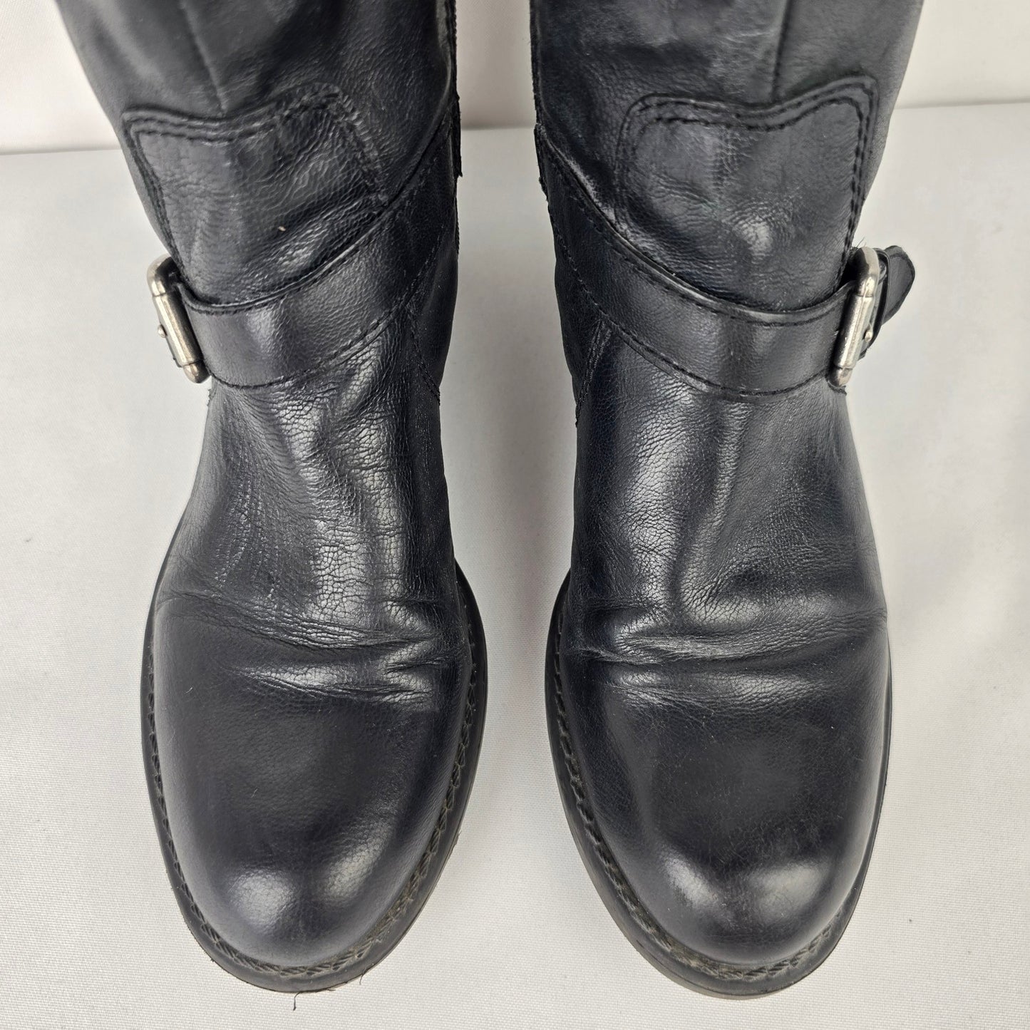 Franco Sarto Black Leather Ankle Boots Size 6.5
