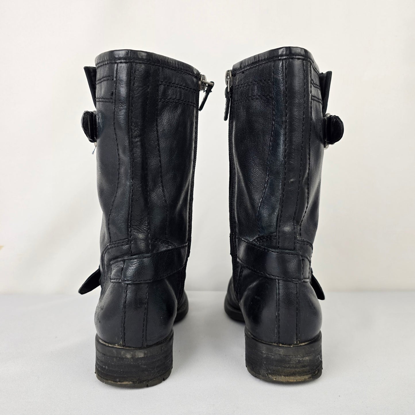Franco Sarto Black Leather Ankle Boots Size 6.5