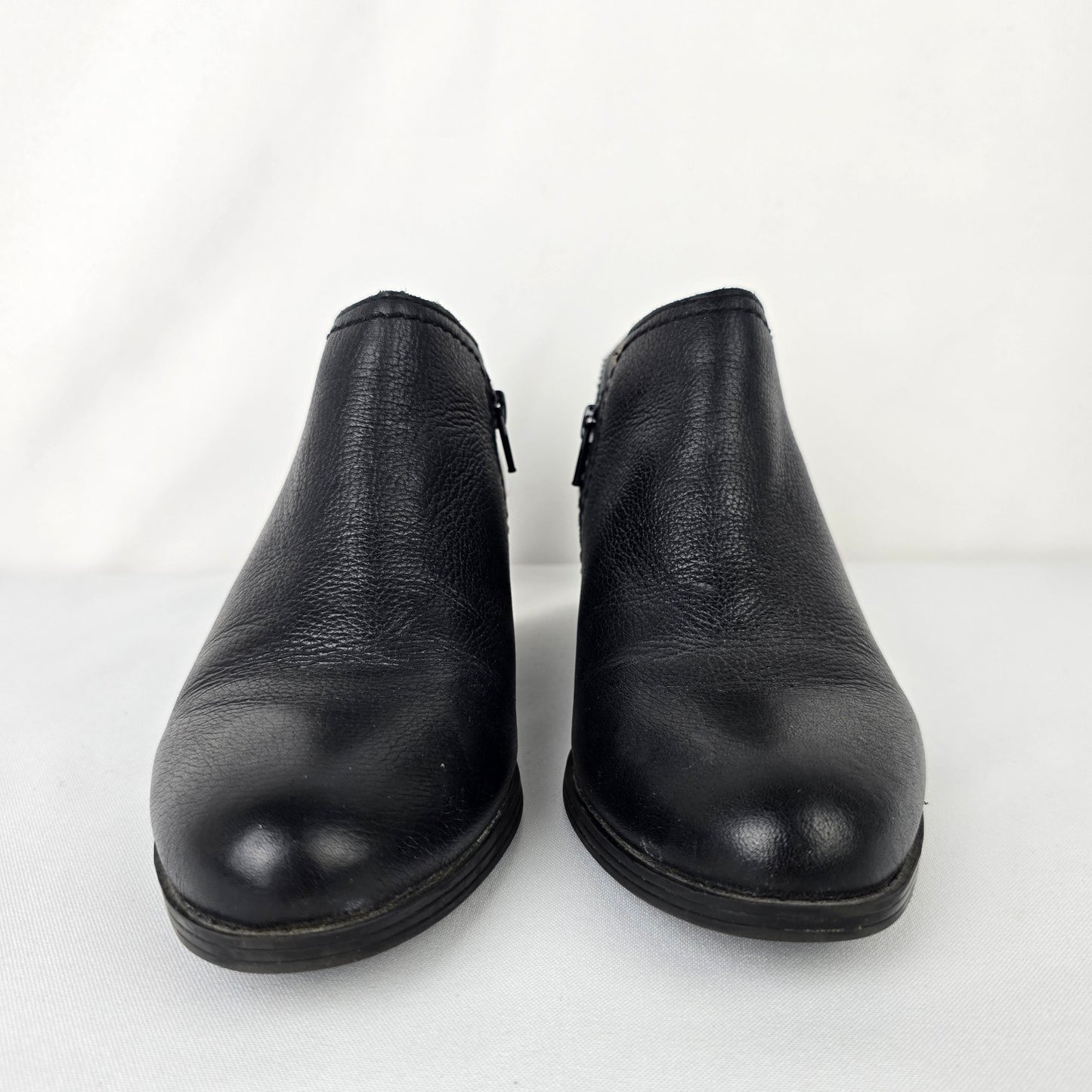 Naturalizer Zarie Black Leather Ankle Boots Size 7
