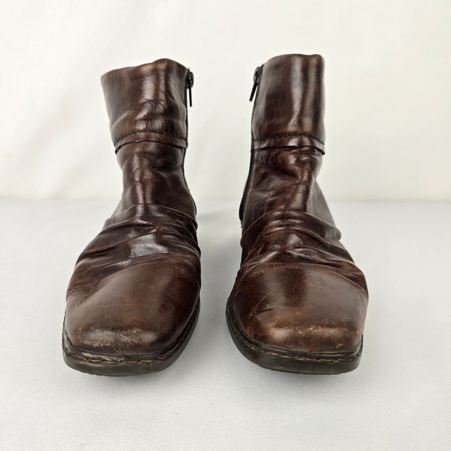 Rieker Brown Leather Ankle Boots Size 8.5