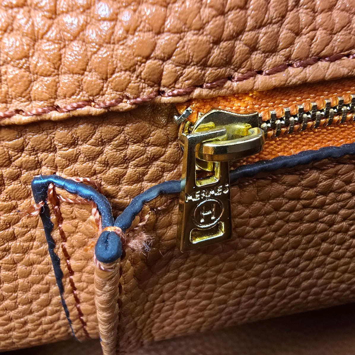 Designer Inspired Orange Top Handle Purse