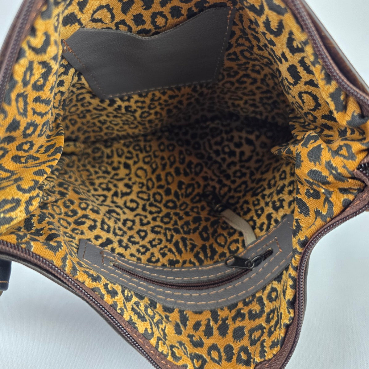 Argentina Brown Embossed Leather Crossbody Purse
