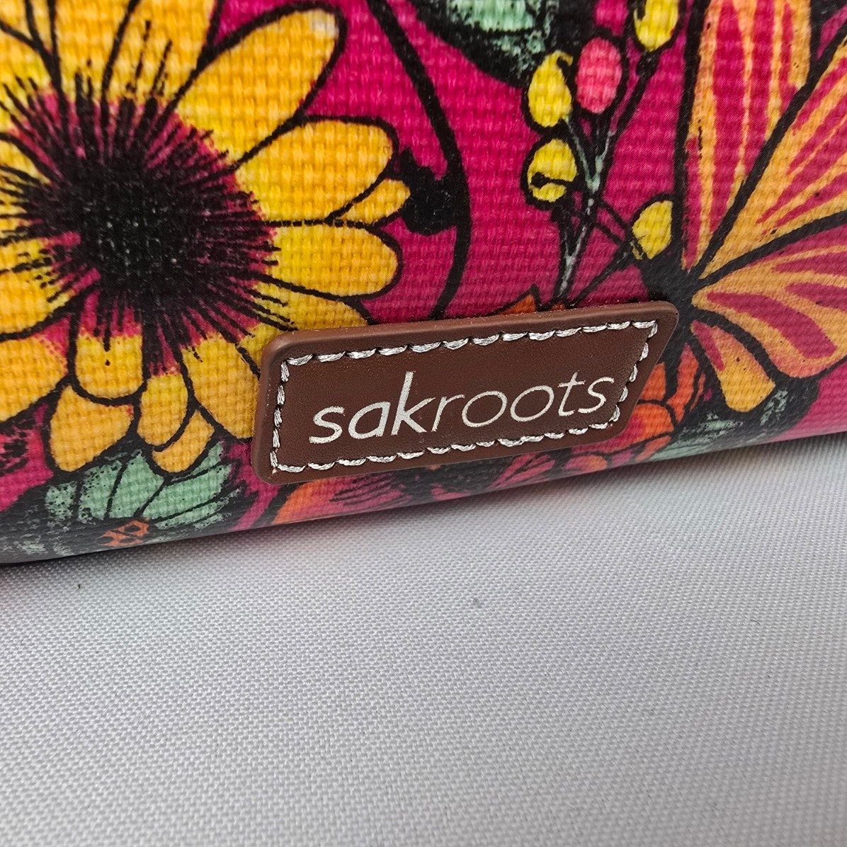Sakroots Pink Floral Colorful Crossbody Purse