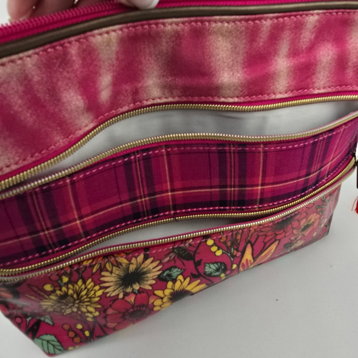 Sakroots Pink Floral Colorful Crossbody Purse