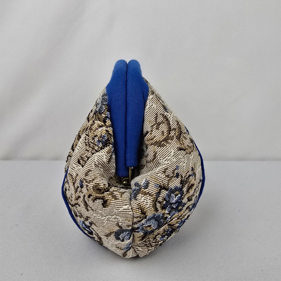 Vintage Tapestry Blue Floral Clutch Purse