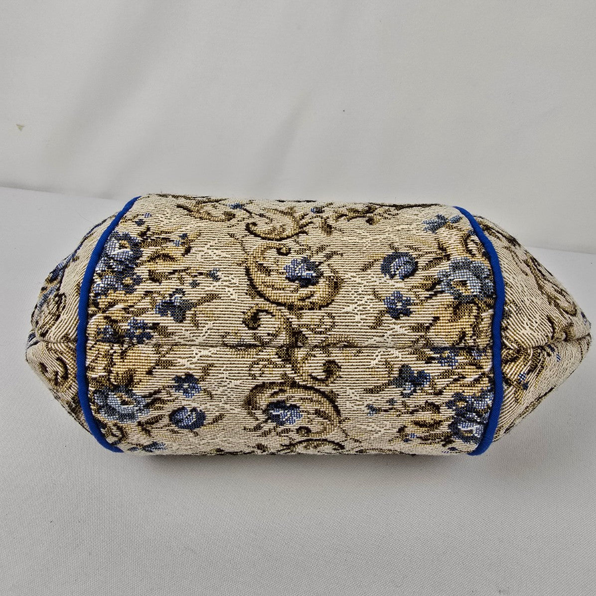 Vintage Tapestry Blue Floral Clutch Purse