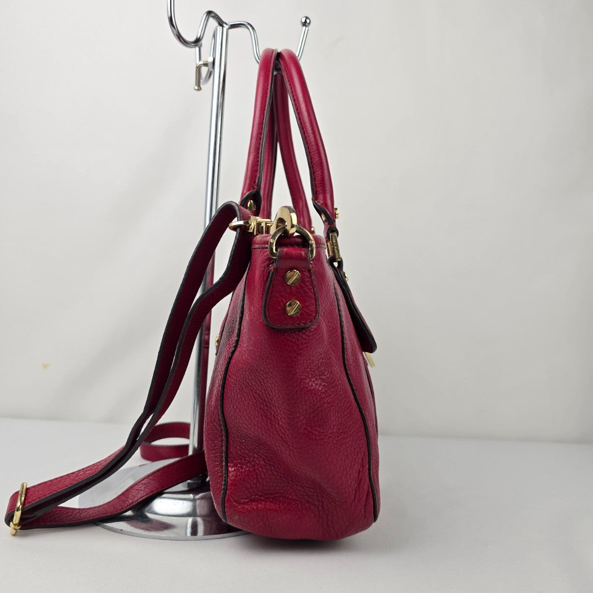 TORY BURCH Amanda Red Leather Small Tote Bag Purse