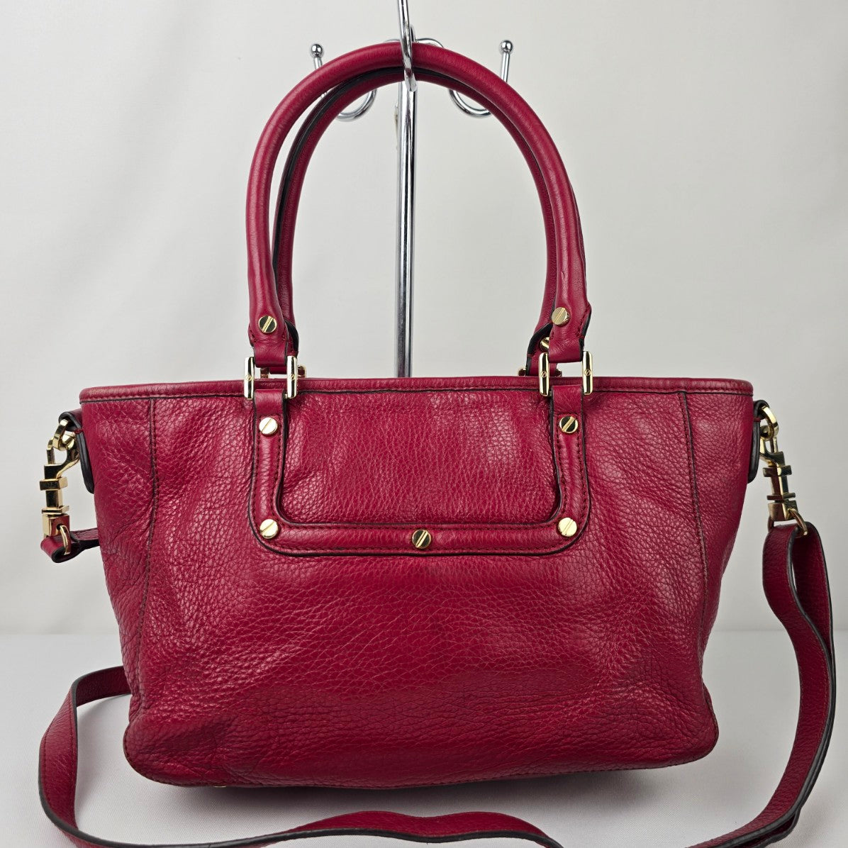 TORY BURCH Amanda Red Leather Small Tote Bag Purse