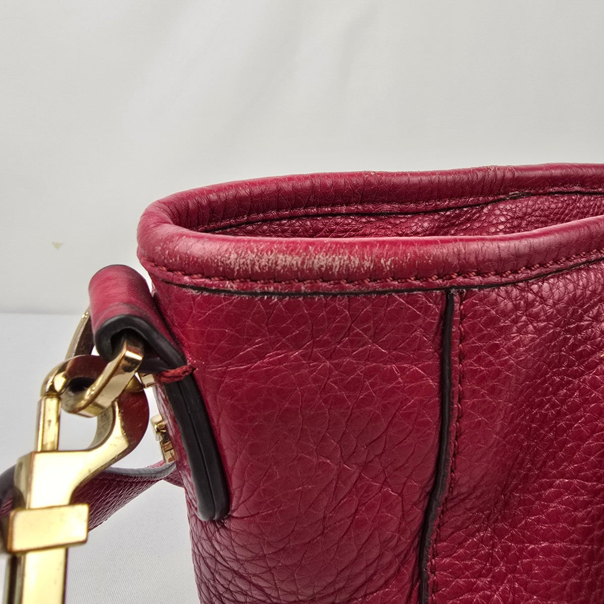 TORY BURCH Amanda Red Leather Small Tote Bag Purse