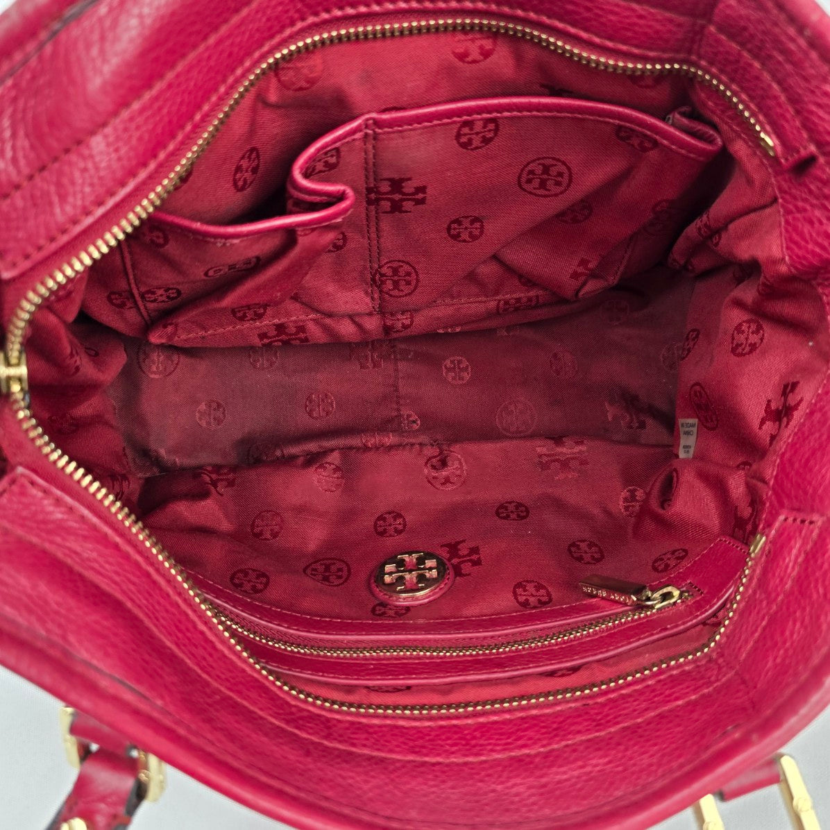 TORY BURCH Amanda Red Leather Small Tote Bag Purse