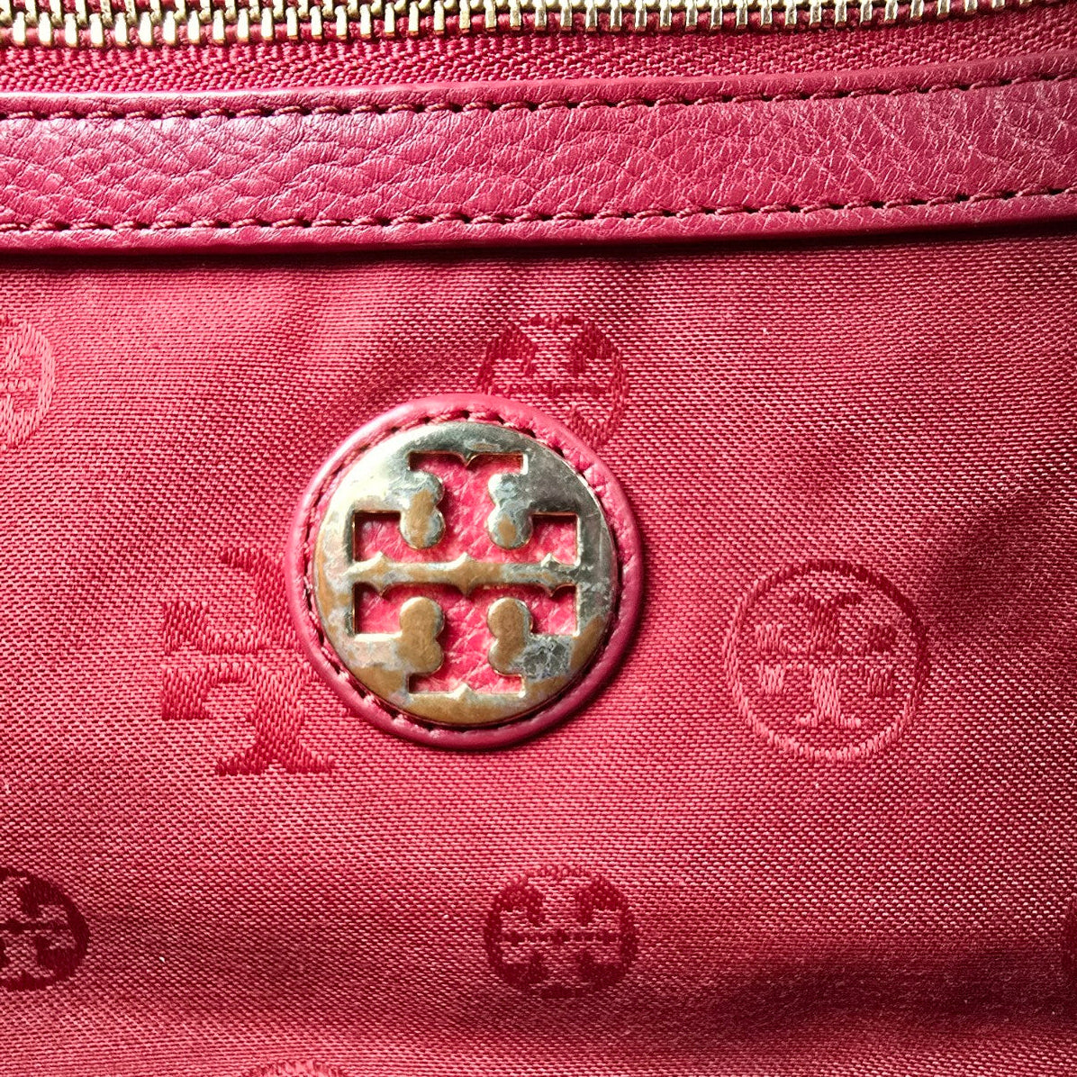 TORY BURCH Amanda Red Leather Small Tote Bag Purse