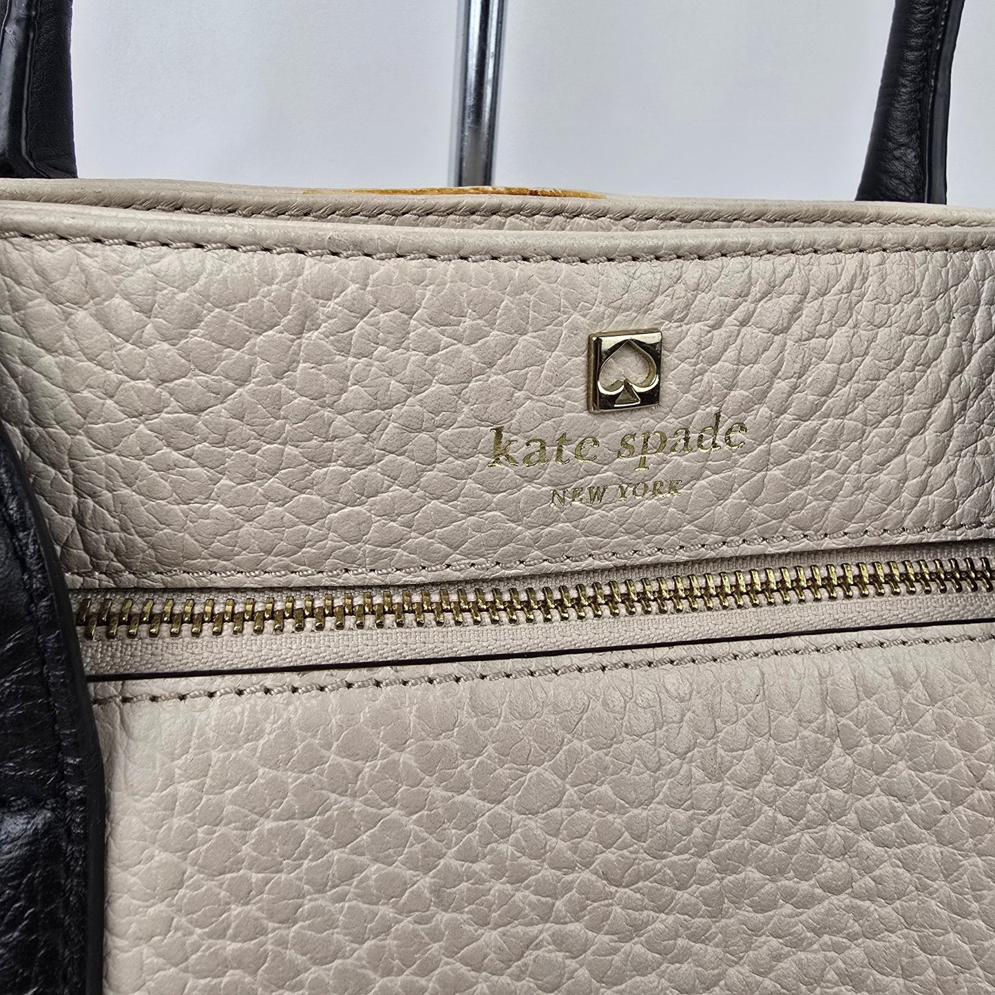 Kate Spade Southport Ave Harmony Black & Cream Leather Tote Bag