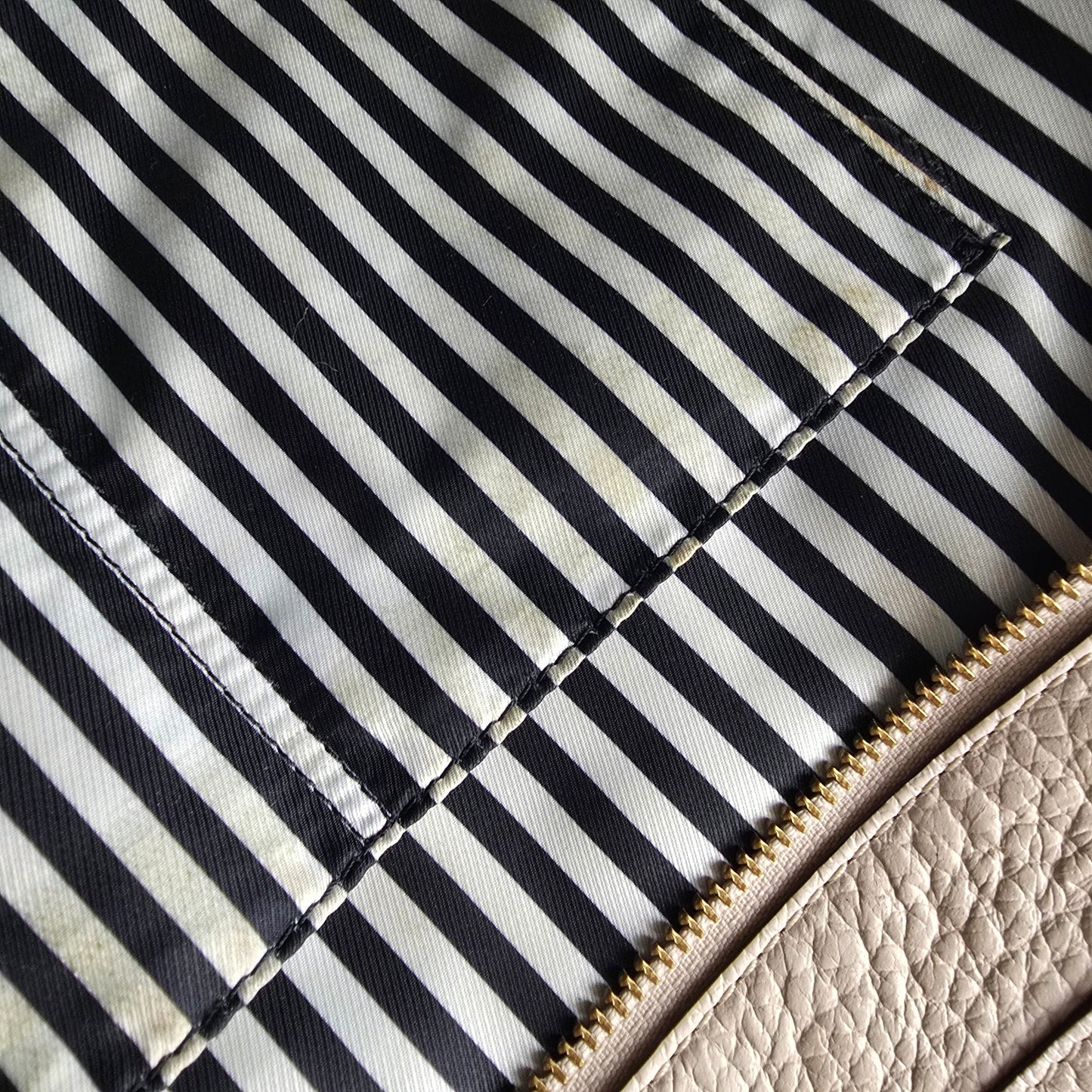 Kate Spade Southport Ave Harmony Black & Cream Leather Tote Bag