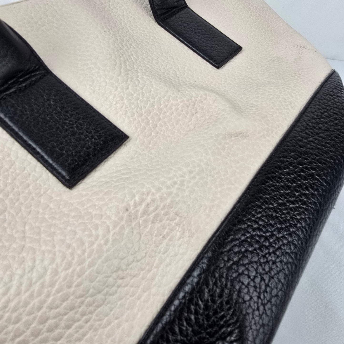 Kate Spade Southport Ave Harmony Black & Cream Leather Tote Bag