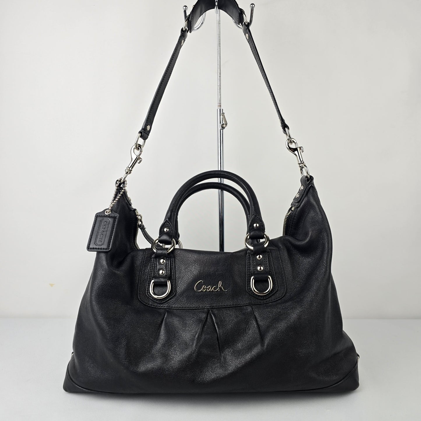 Coach Ashley Satchel Black Leather Satchel Purse