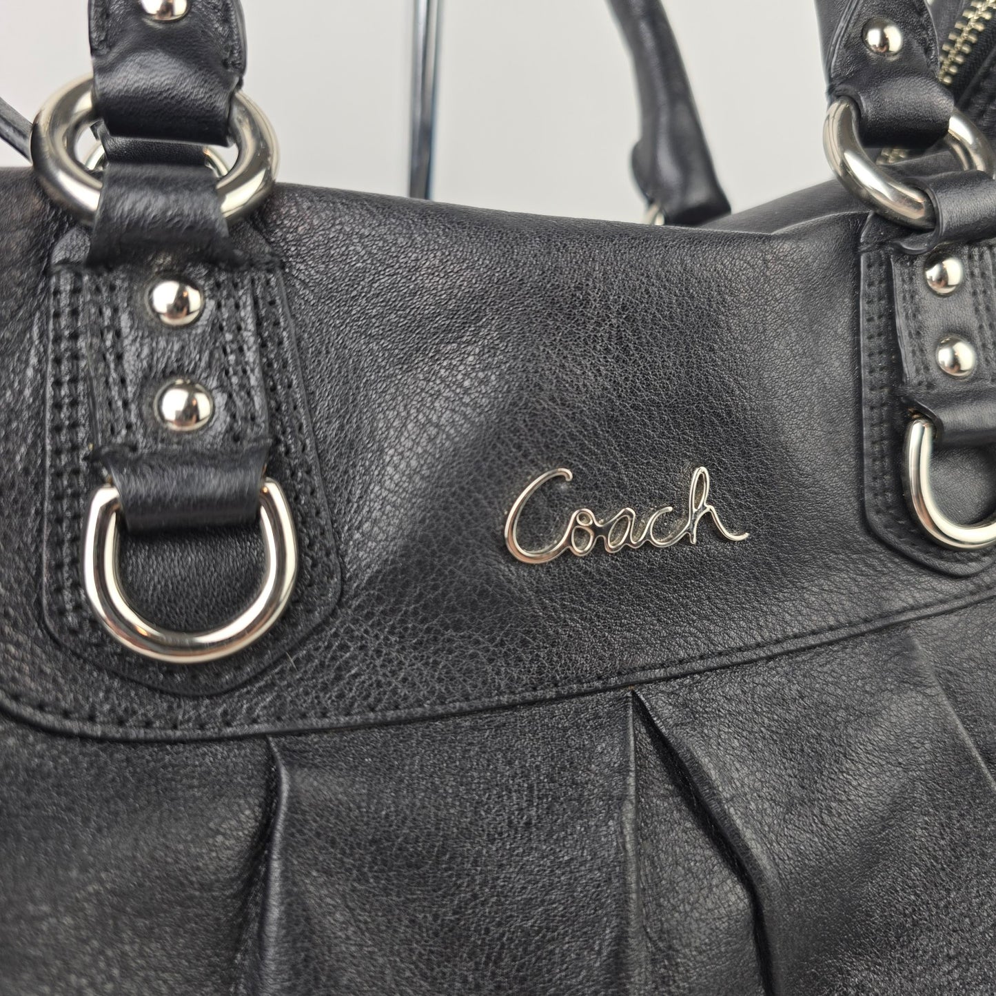 Coach Ashley Satchel Black Leather Satchel Purse