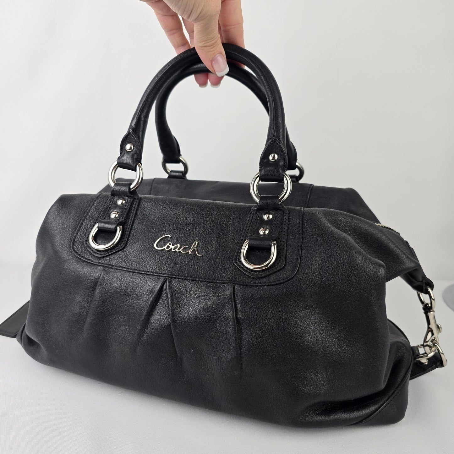 Coach Ashley Satchel Black Leather Satchel Purse