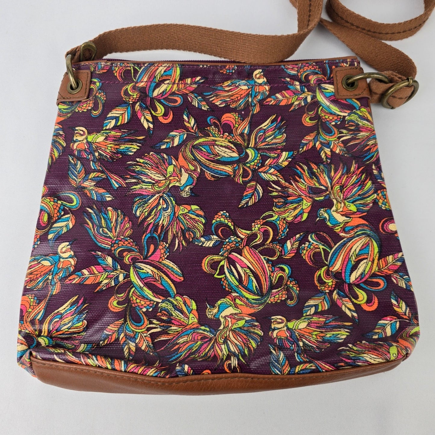 Sakroots Purple Floral Crossbody Purse