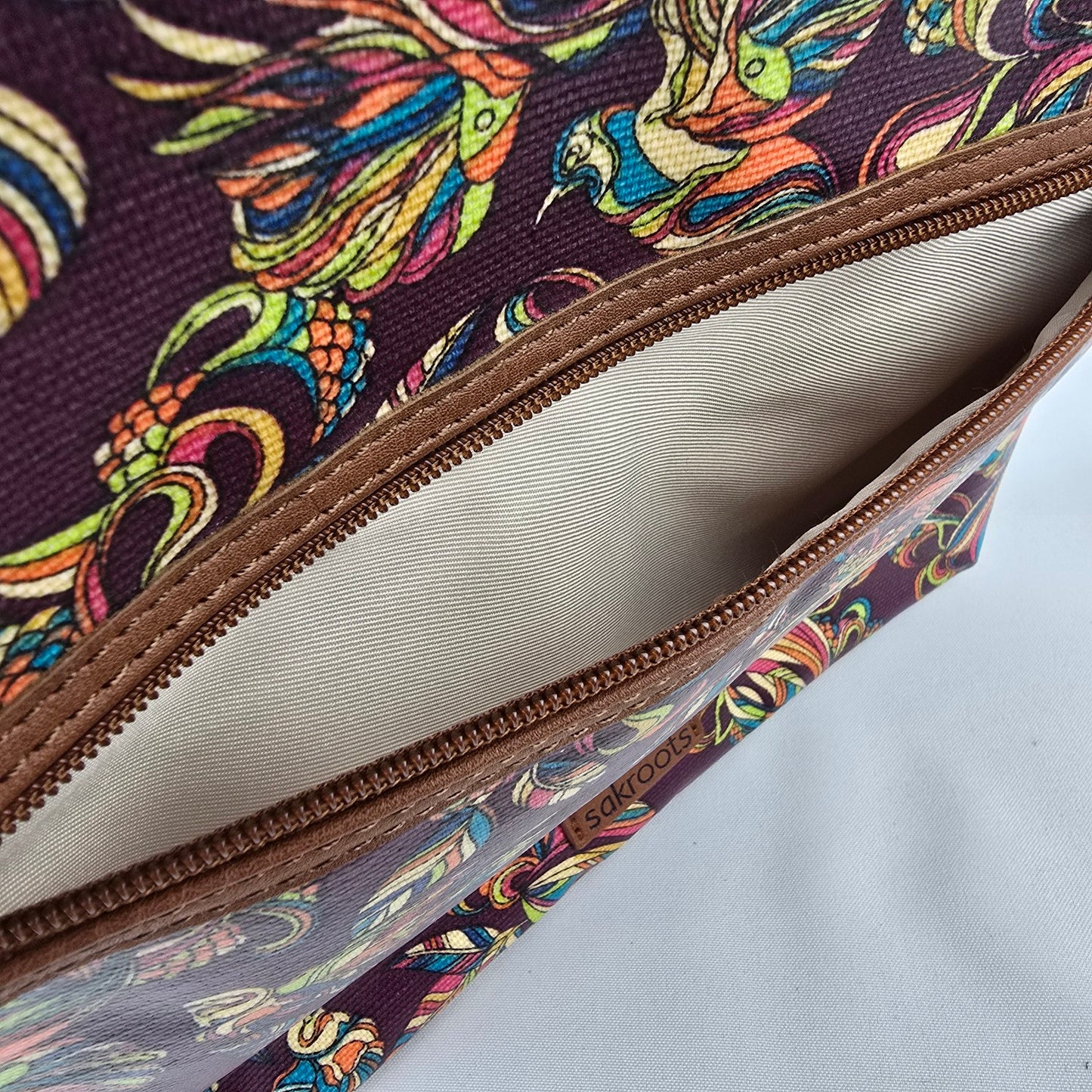 Sakroots Purple Floral Crossbody Purse