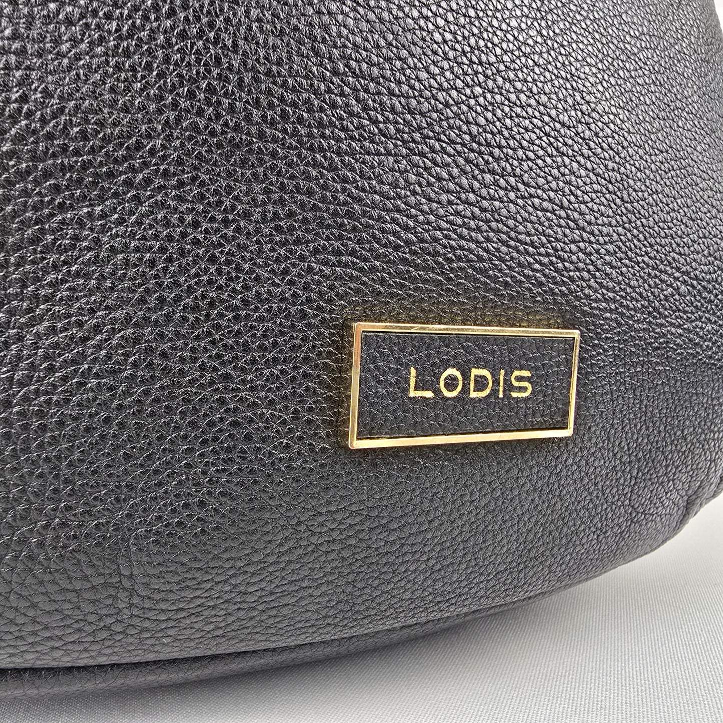 Lodis Black Leather Hobo Shoulder Bag Purse