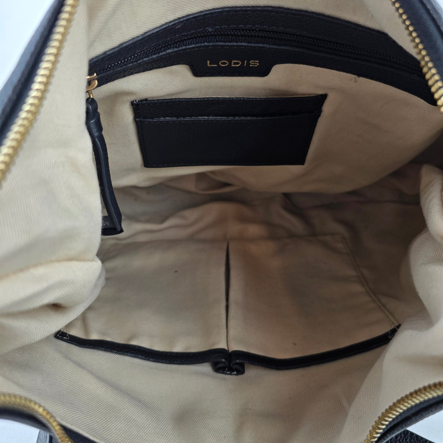 Lodis Black Leather Hobo Shoulder Bag Purse