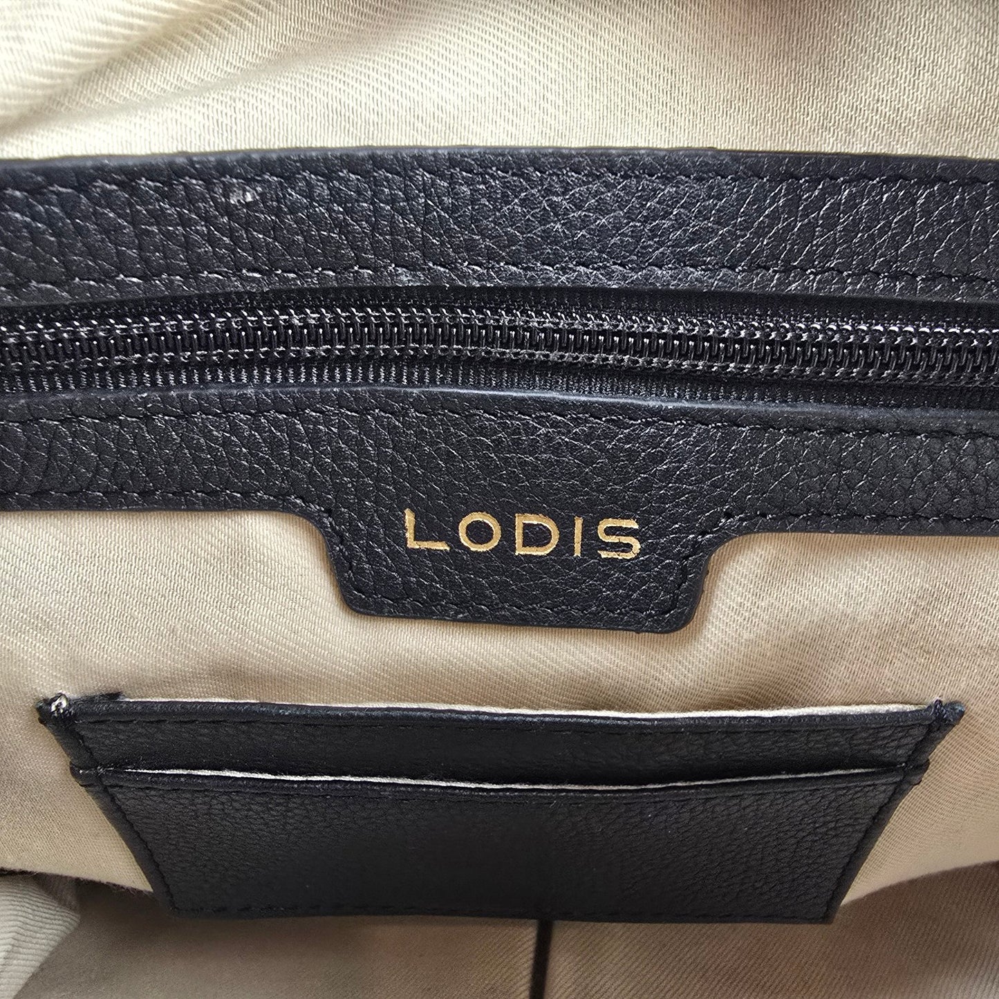 Lodis Black Leather Hobo Shoulder Bag Purse