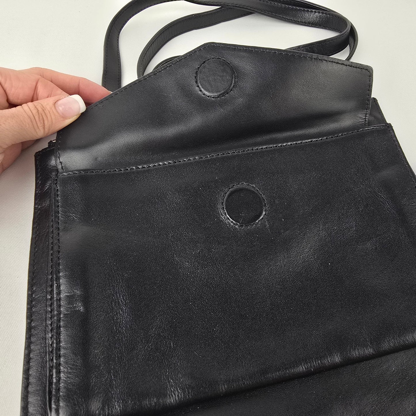 Danier Black Leather Crossbody Purse