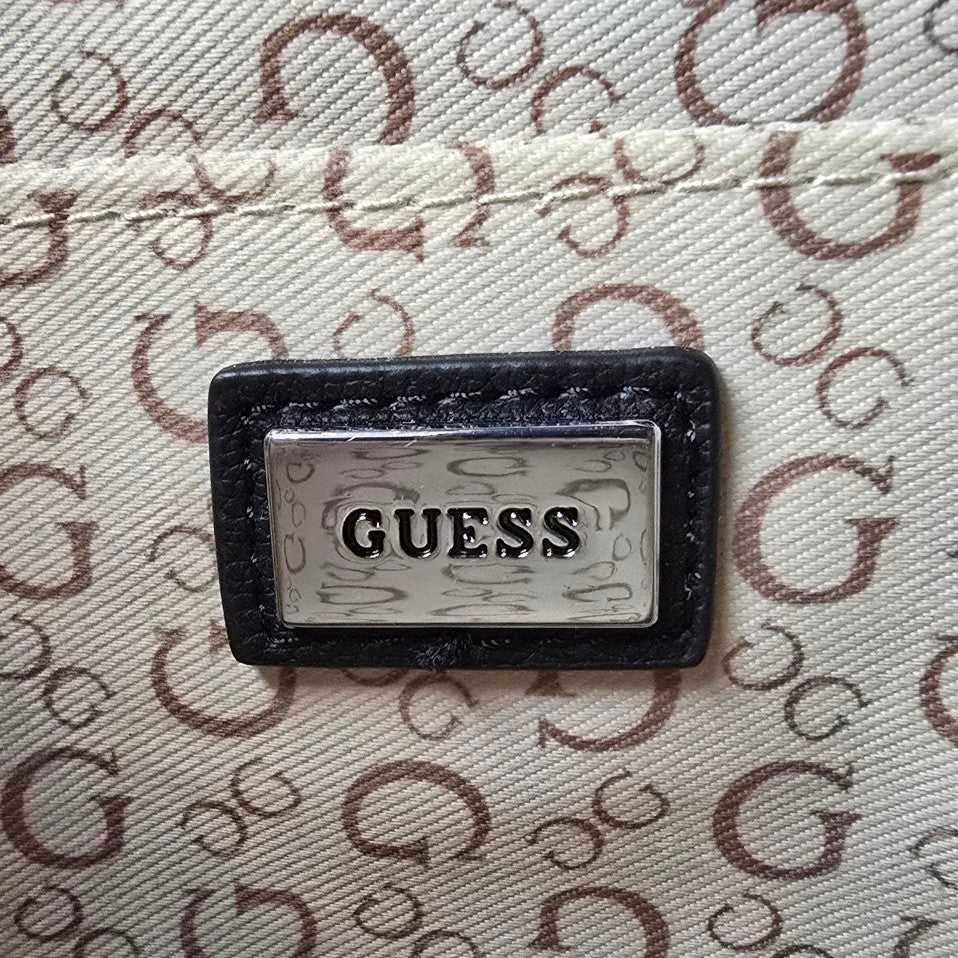 Guess Black Vegan Leather Satchel Purse