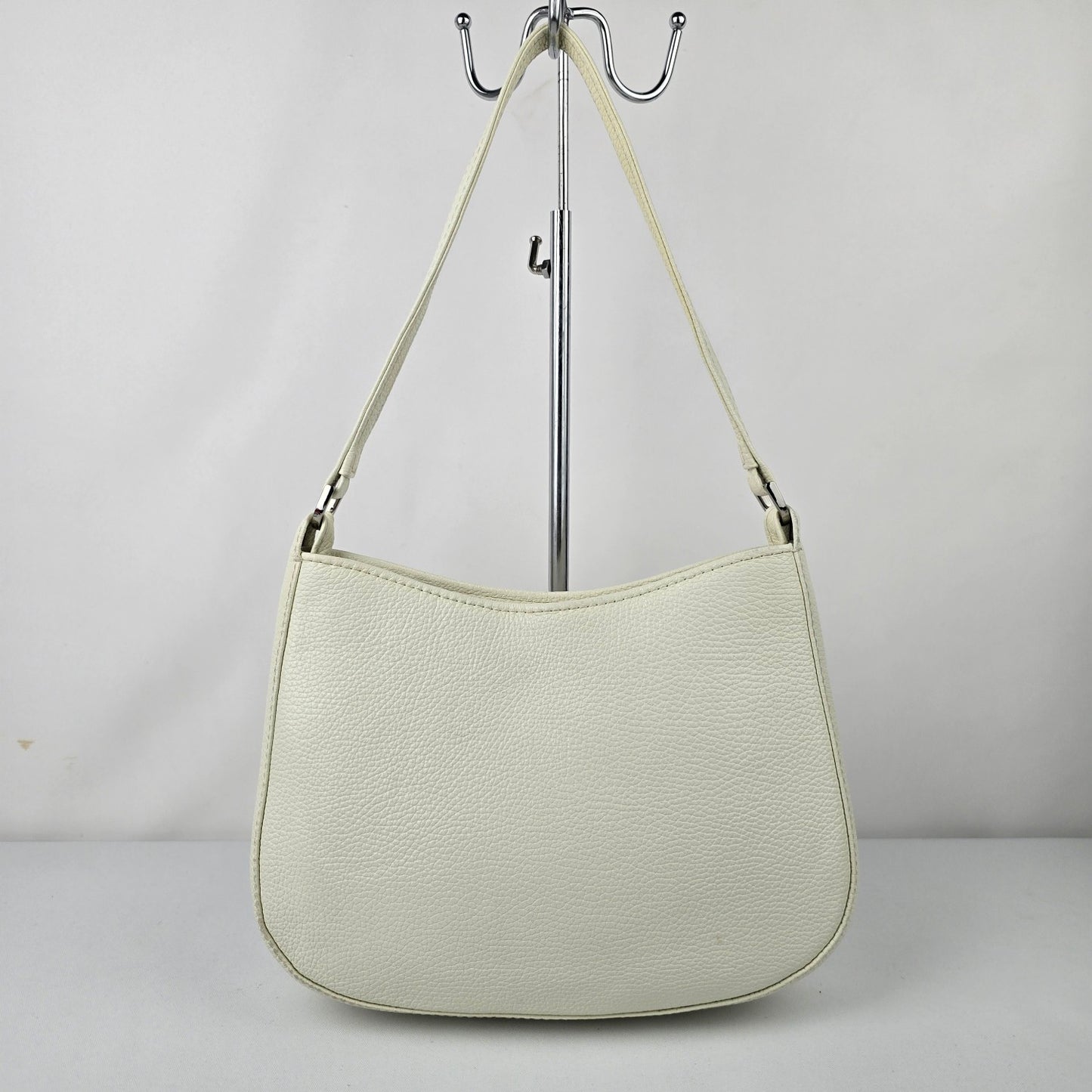 Prmha White Leather Shoulder Purse