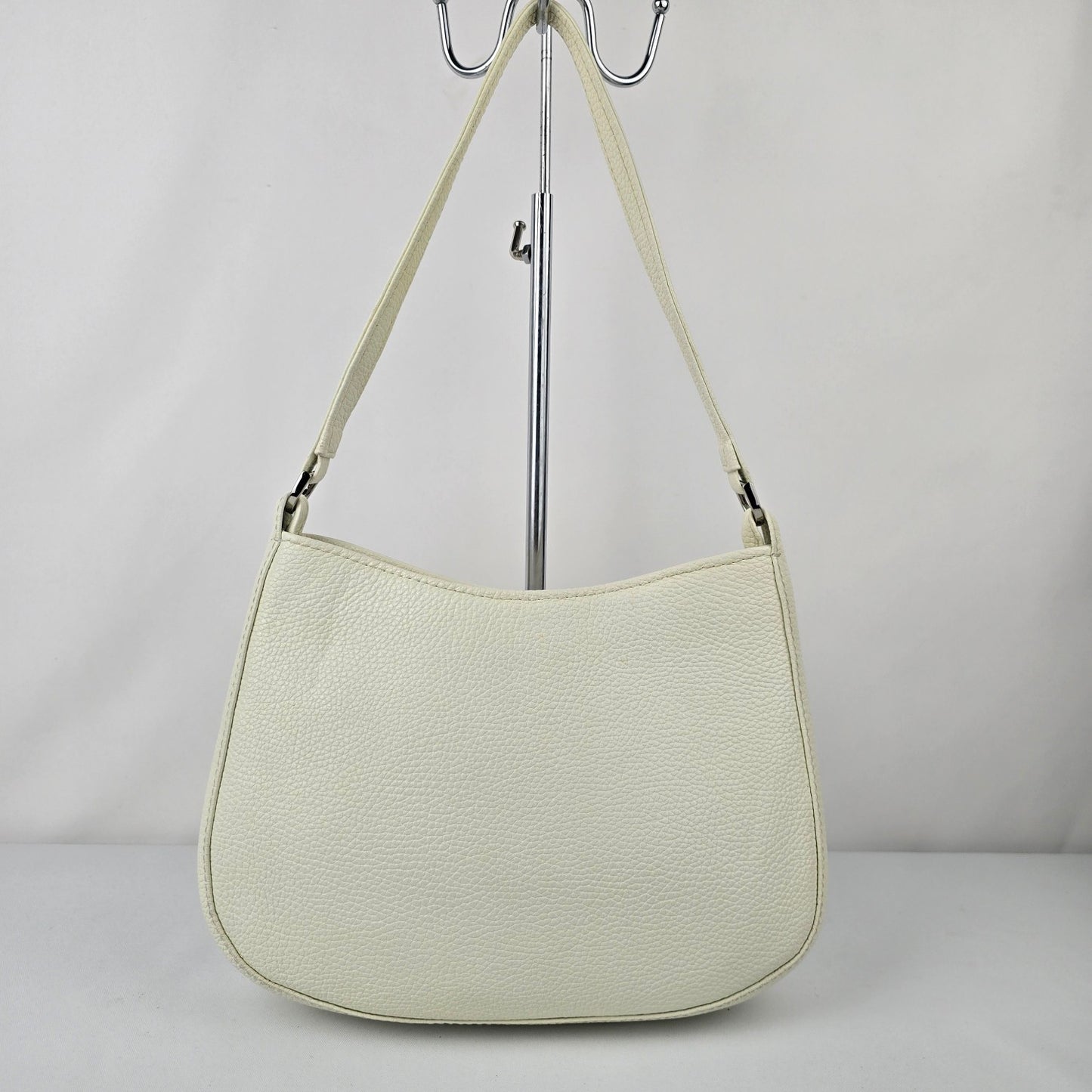Prmha White Leather Shoulder Purse