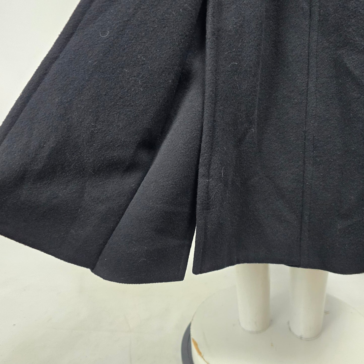 Vintage Black Wool & Cashmere Long Hooded Jacket Size L/XL