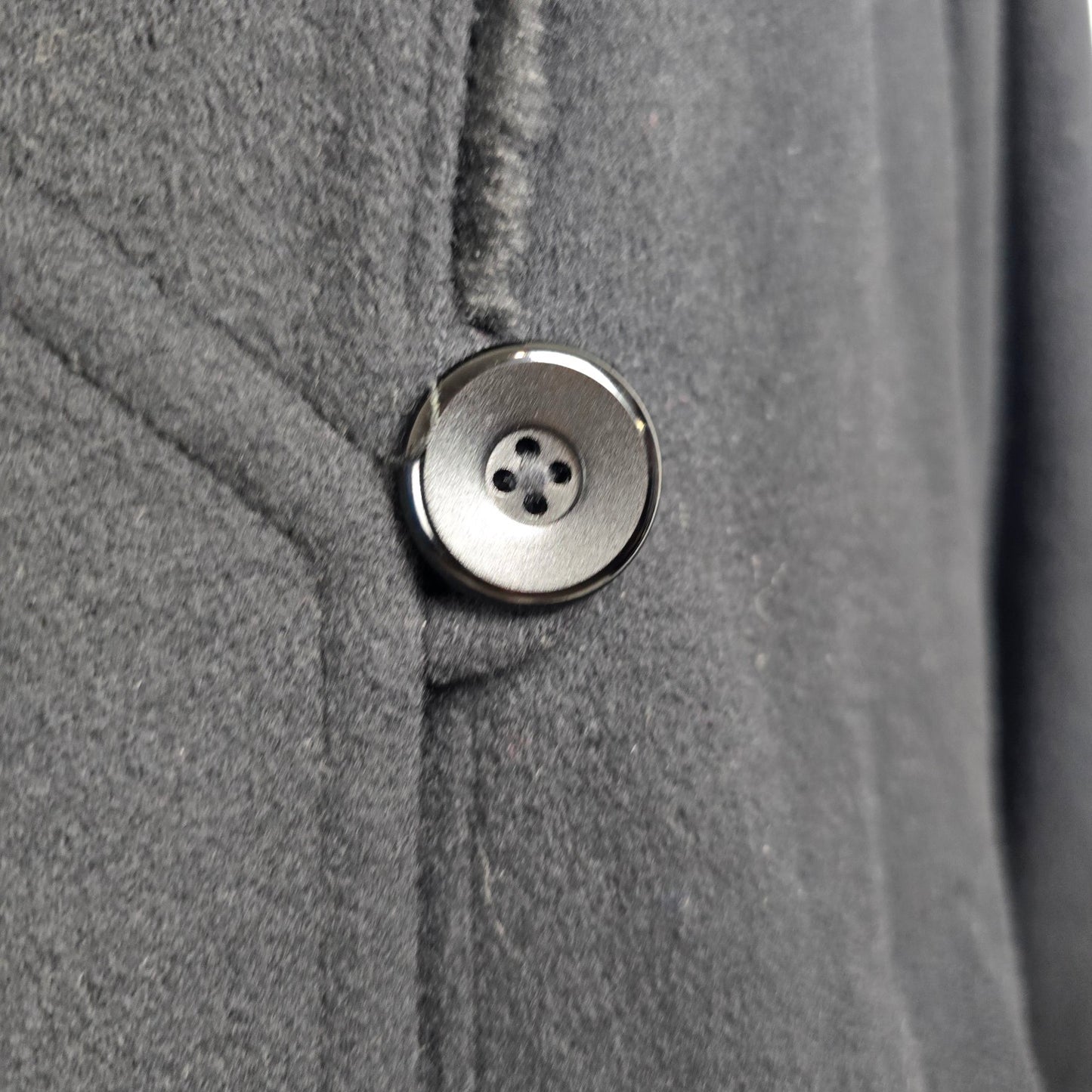 Vintage Black Wool & Cashmere Long Hooded Jacket Size L/XL