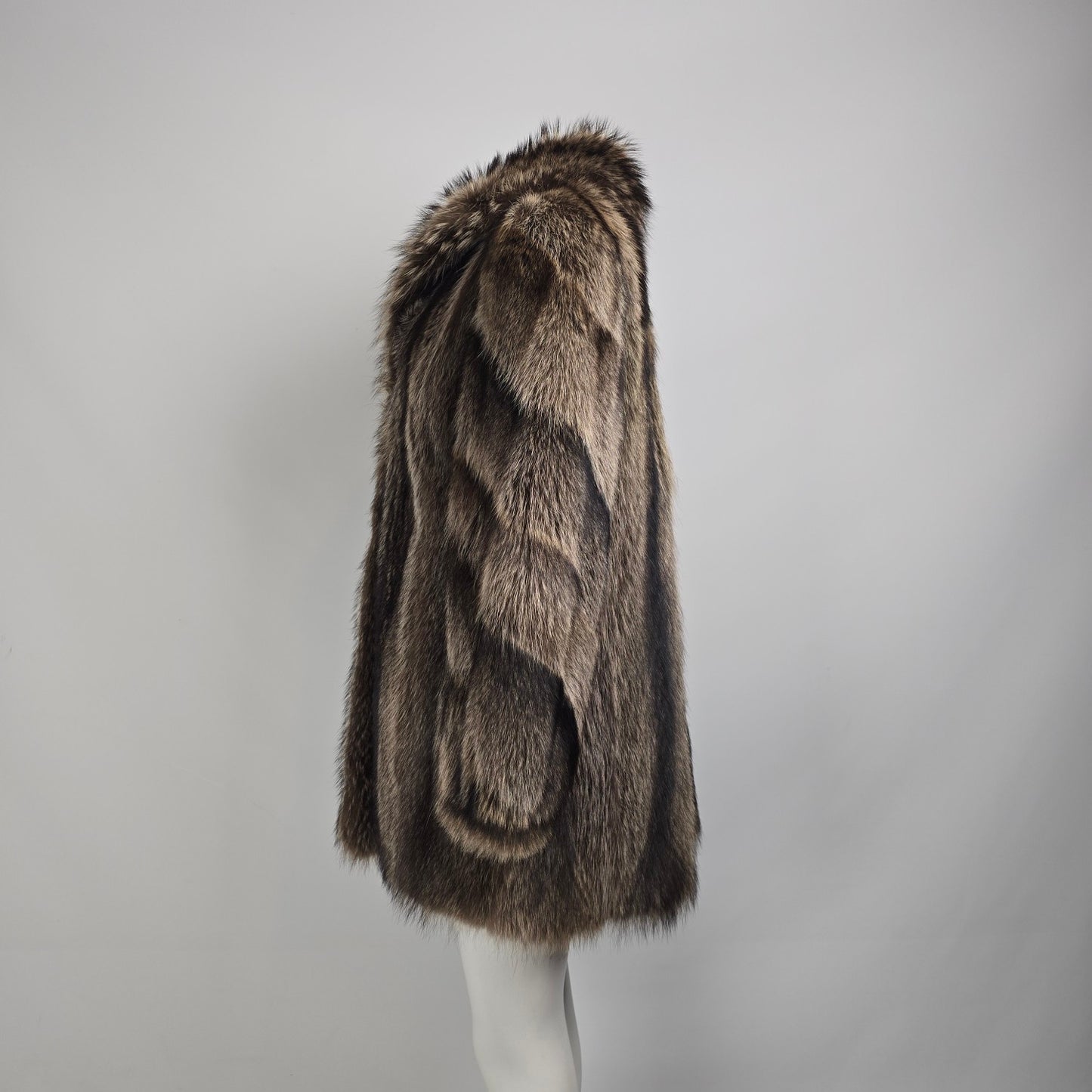 Vintage Hurtig Raccoon Fur Coat Jacket Size M/L