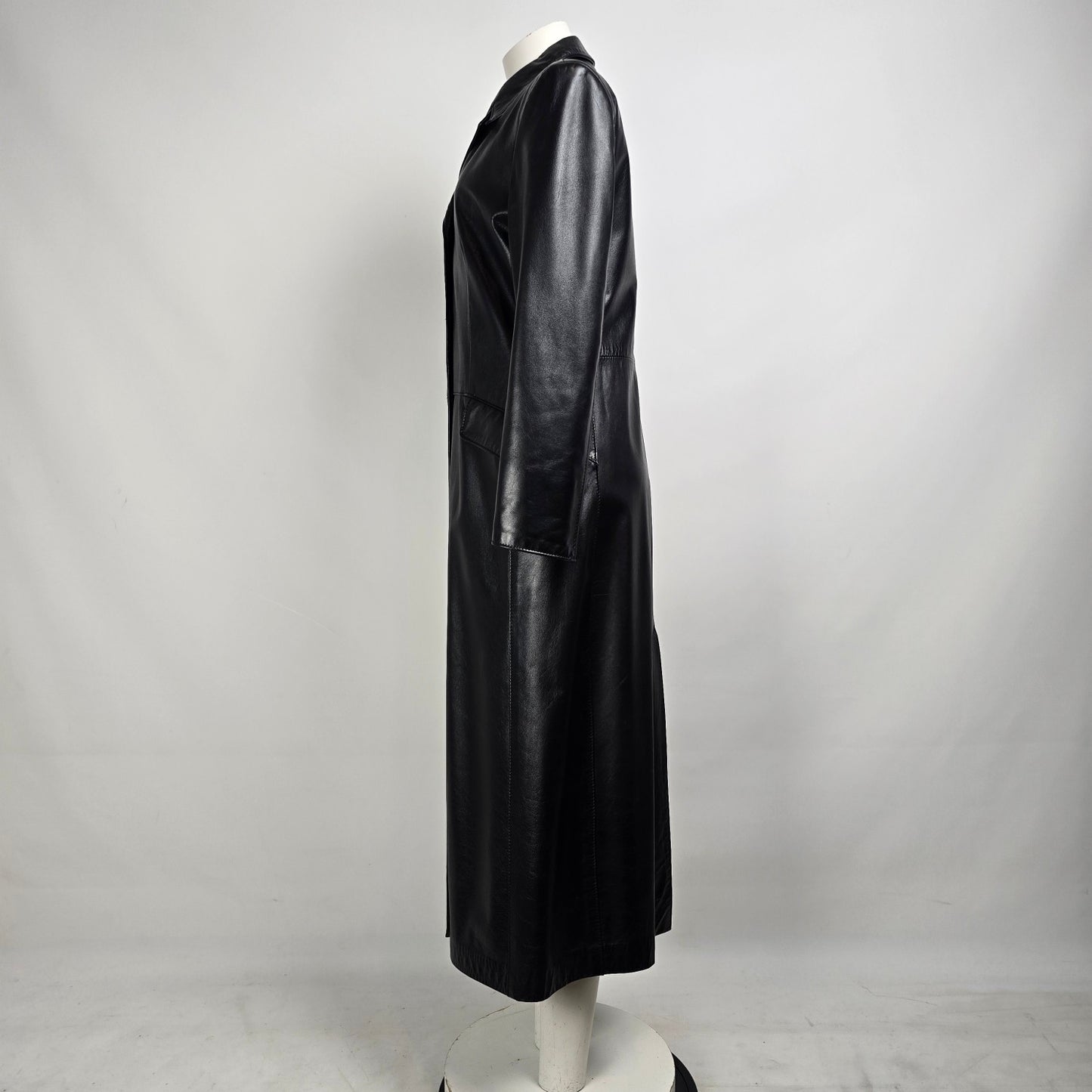 Vintage The Leather Rack Black Long Jacket Size M/L