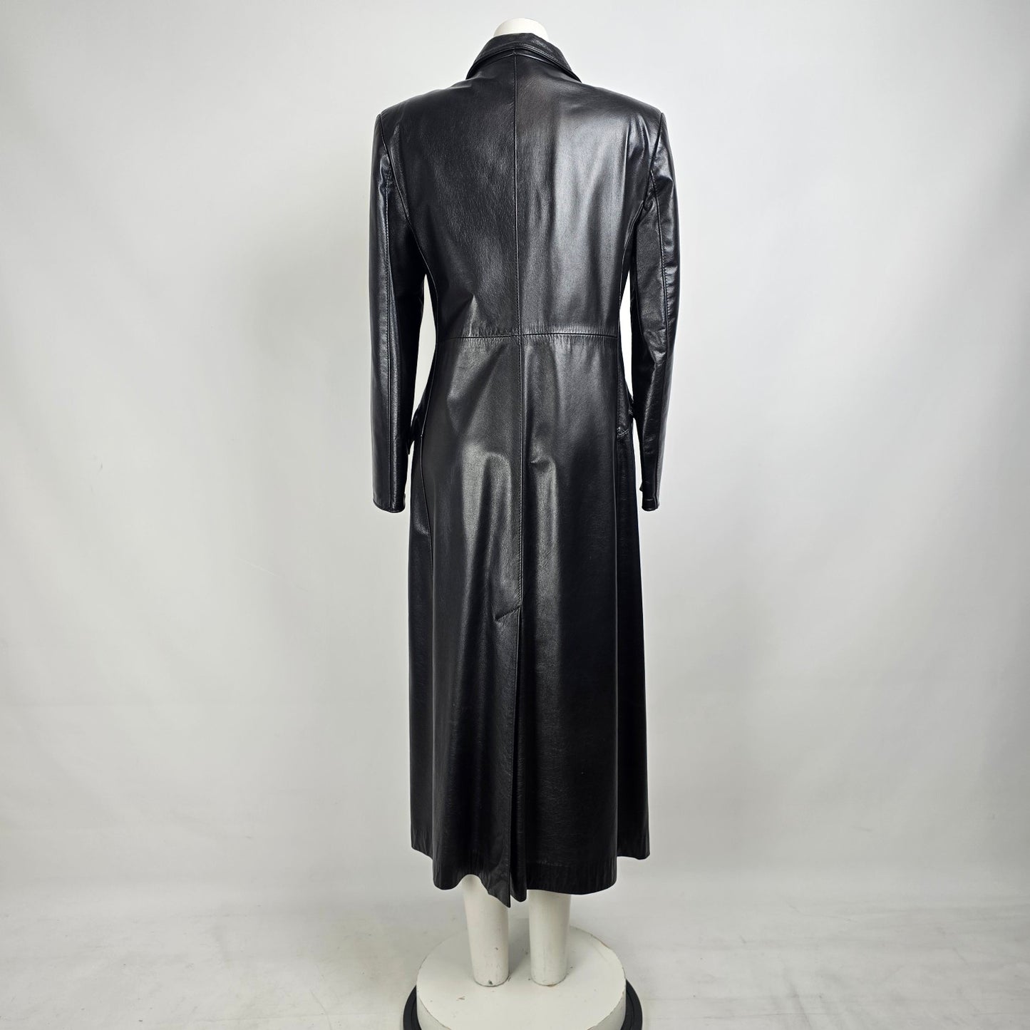 Vintage The Leather Rack Black Long Jacket Size M/L