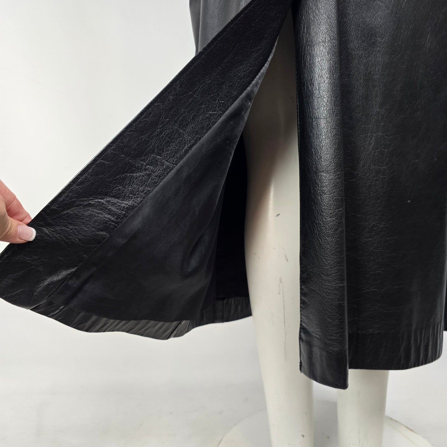 Vintage The Leather Rack Black Long Jacket Size M/L