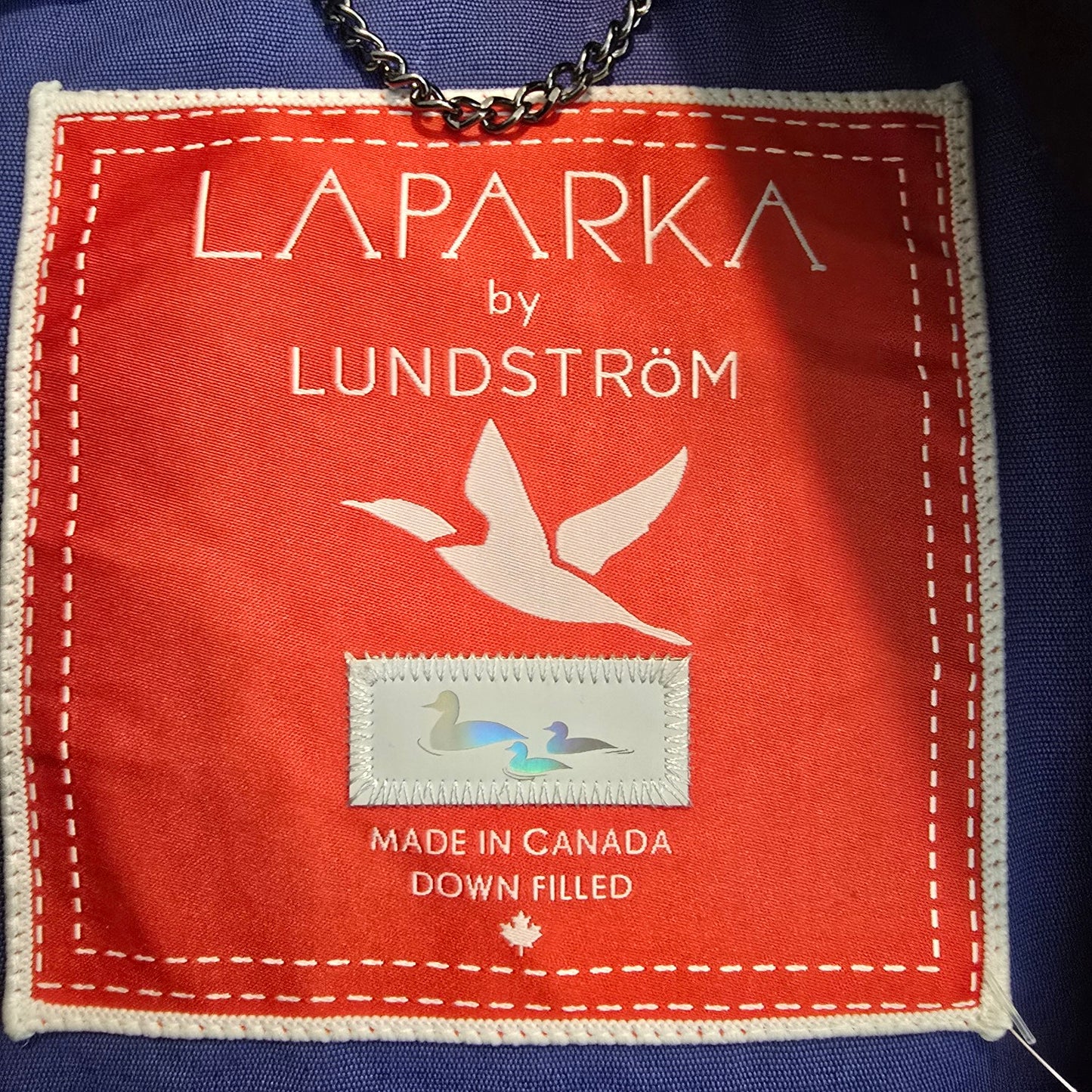 Laparka by Lundstrom Blue Down Filled Long Coat Size M