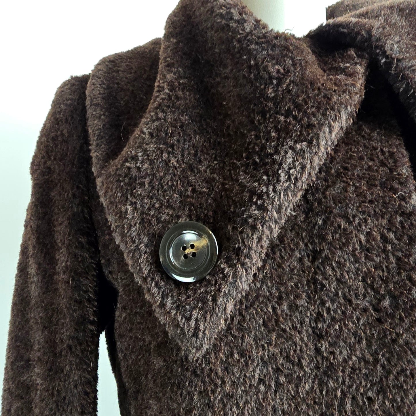Max Mara Brown Alpaca Wool Long Coat Size 10