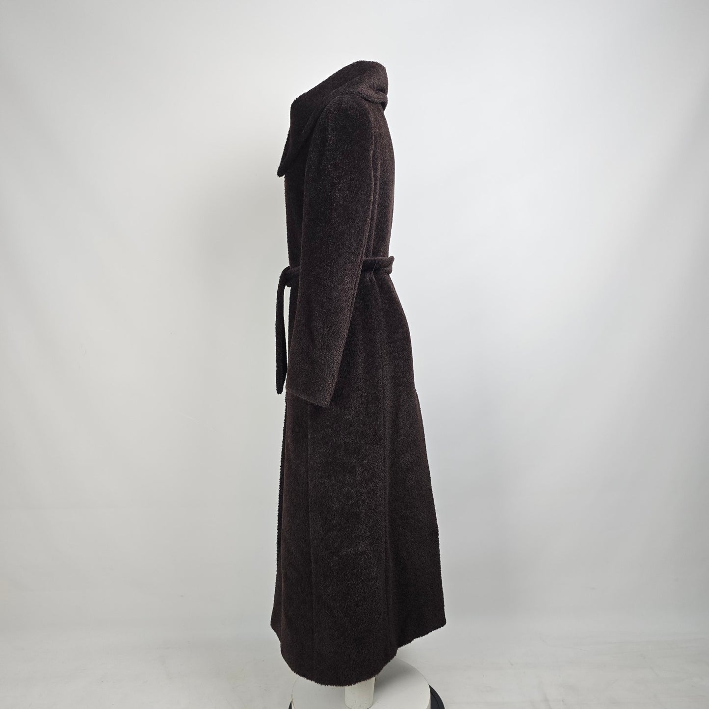 Max Mara Brown Alpaca Wool Long Coat Size 10