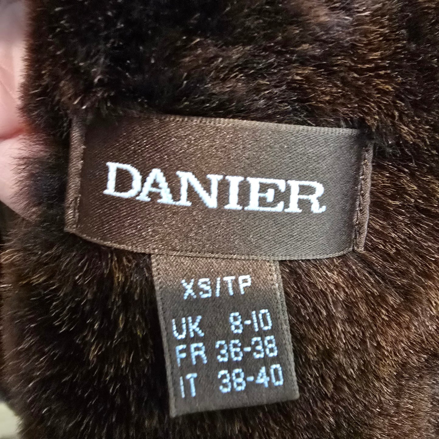 Danier Black Sheepskin Fur Trimmed Long Coat Size XS