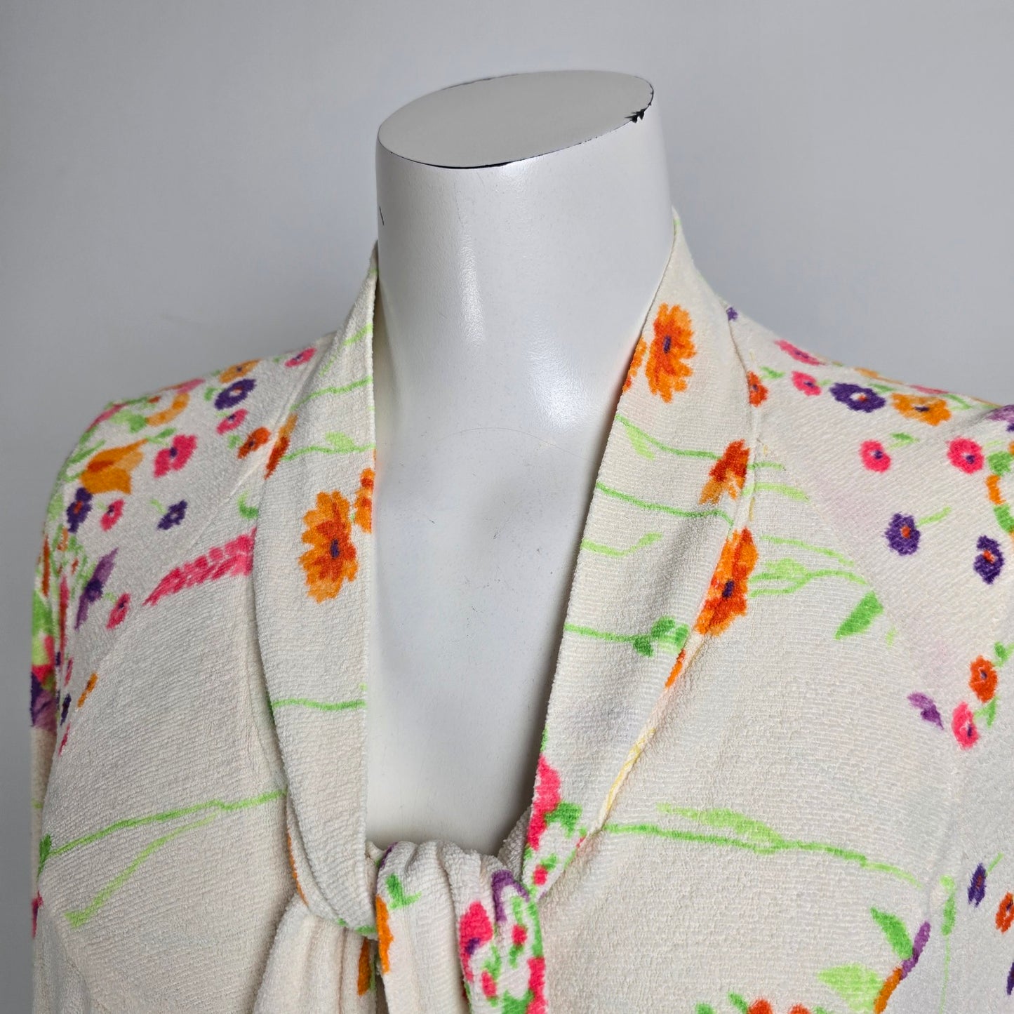 Vintage Pennington's Floral Print Button Up House Dress Night Gown Size XL