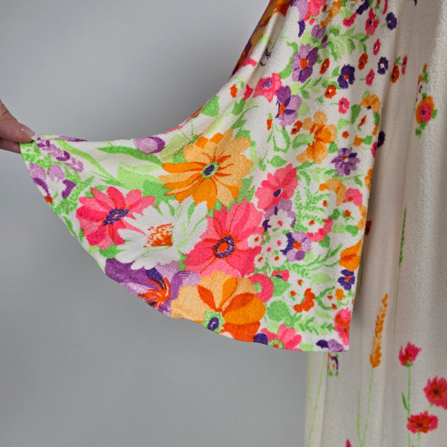 Vintage Pennington's Floral Print Button Up House Dress Night Gown Size XL
