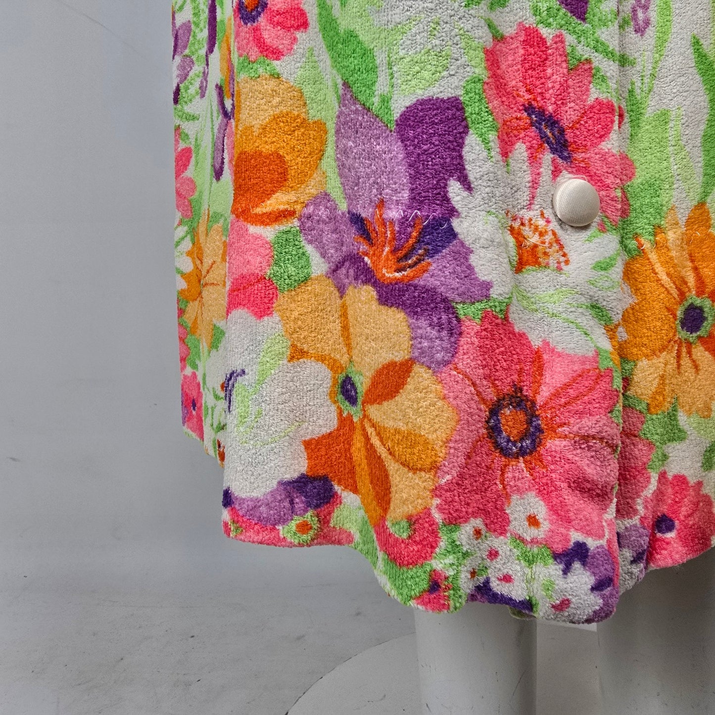 Vintage Pennington's Floral Print Button Up House Dress Night Gown Size XL