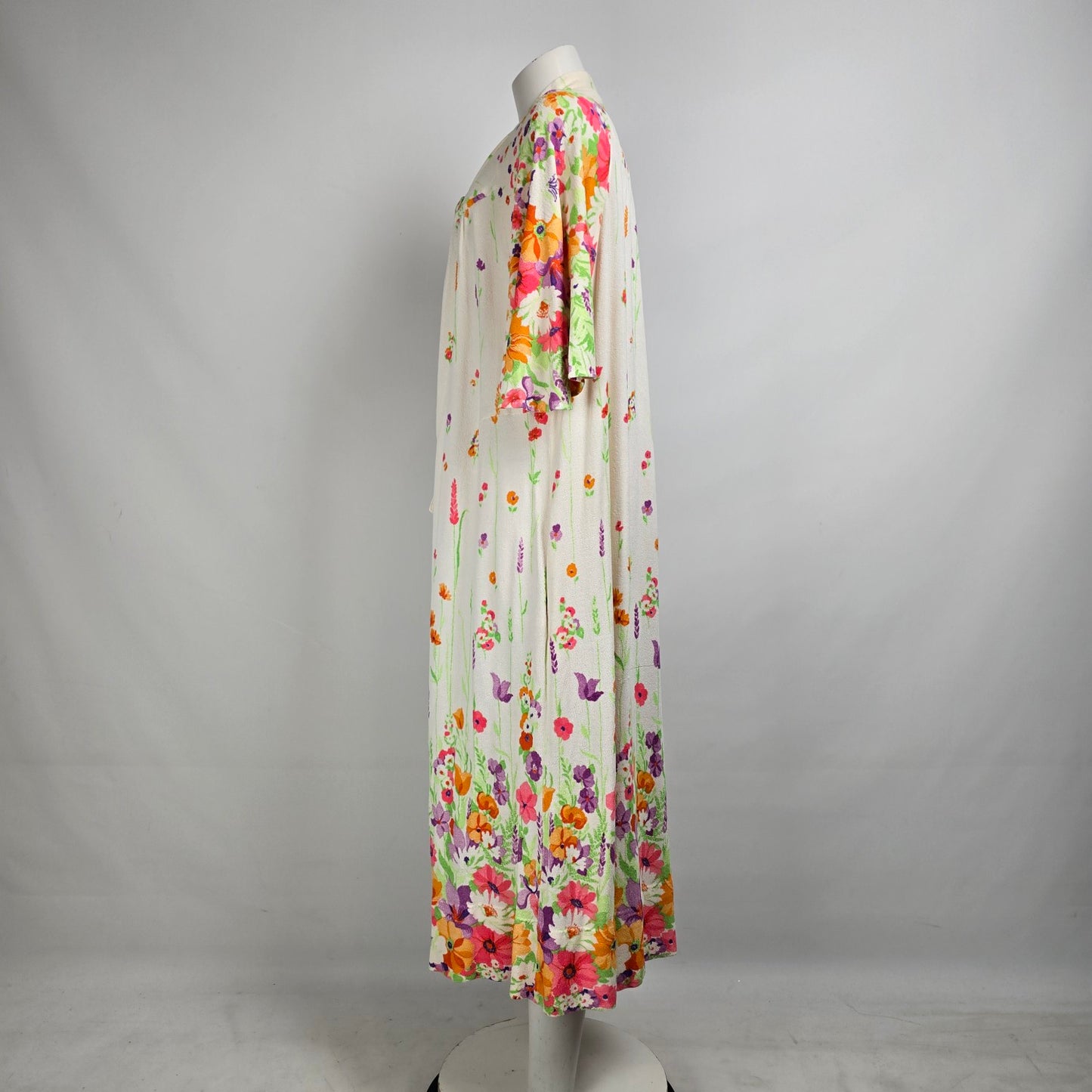 Vintage Pennington's Floral Print Button Up House Dress Night Gown Size XL